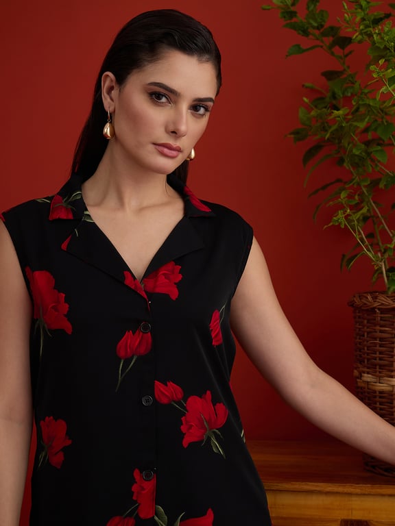 (Advita) Scarlet Bloom Viscose Blend Co-Ord Set thumbnail 2