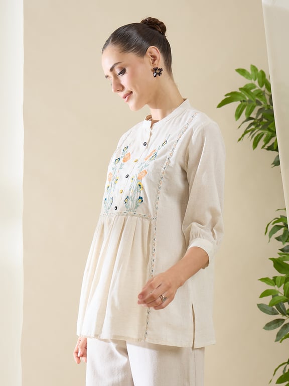 Heywomaniyaa Khadi Cotton Top Short Kurti thumbnail 3