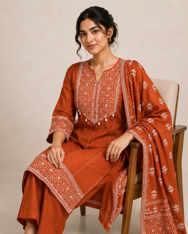 Riwaayat Bandhej Kurta Set thumbnail 3
