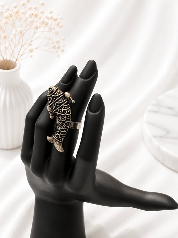 Fish Motif Statement Ring
