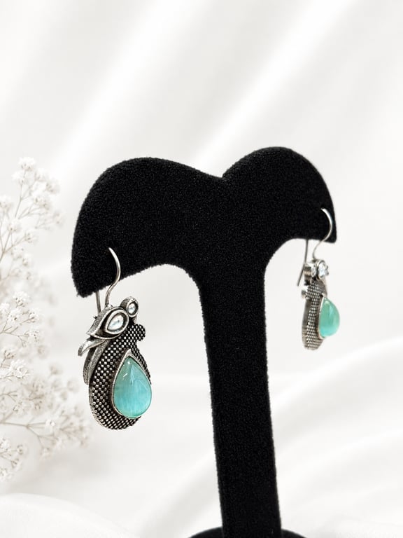 Turquoise Teardrop Earrings thumbnail 2