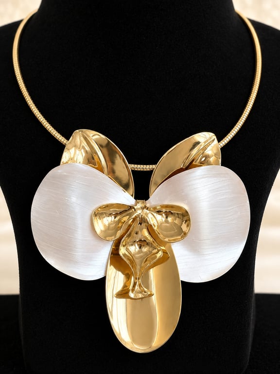 White Floral Necklace & Earrings Set thumbnail 2