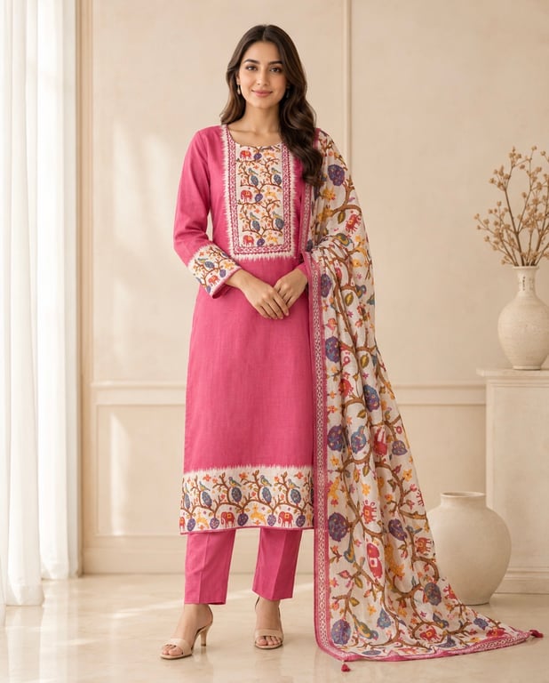 Rosewood Folk Print Kurta Set