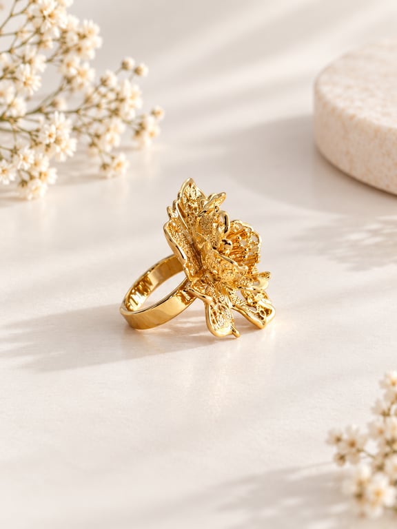 Ornate Floral Statement Ring thumbnail 3