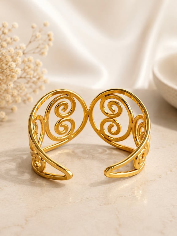 Golden Scrollwork Handcuff thumbnail 2