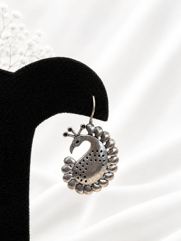 Floral Crescent Drop Earrings thumbnail 3
