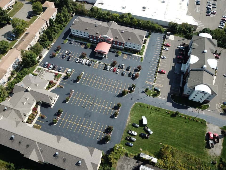 Line striping aerial view