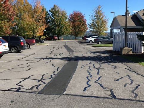 Crack in asphalt