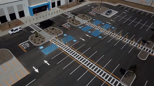 Freshly sealcoated parking lot — Seal Right Inc