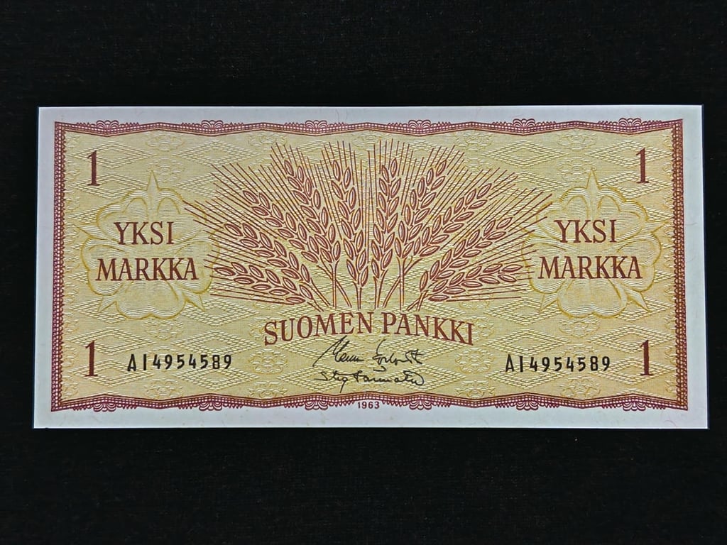Finland，1963，1 Markka，AI 4954589，UNC，1 Qty 