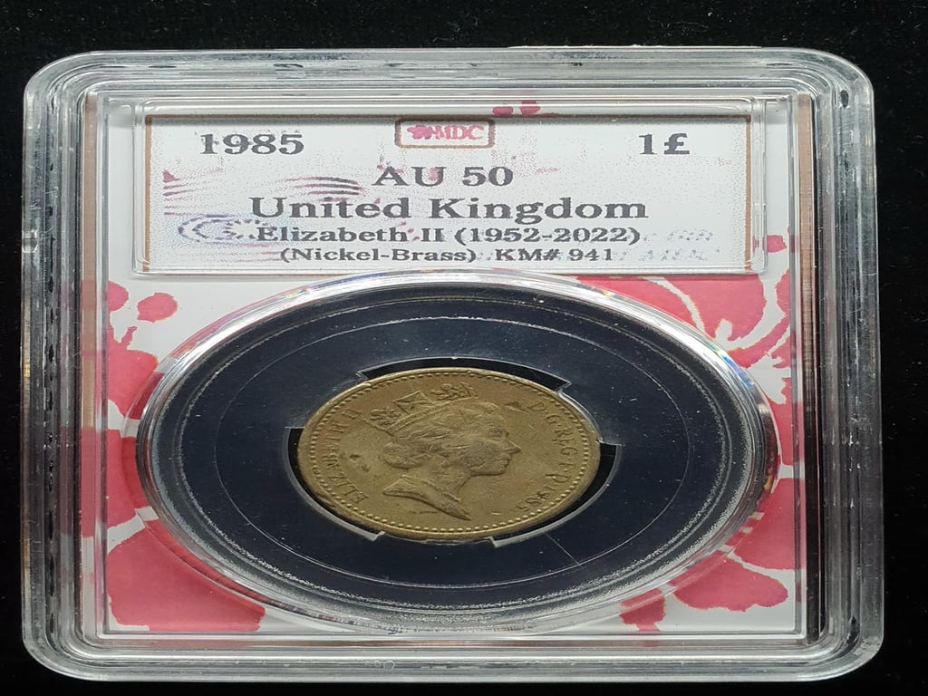 United Kingdom，1985，1￡，Coin，MDC AU50 ，1 Qty 