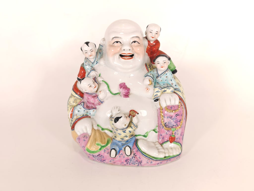 1950s-1970s Maitreya Buddha Sculpture that Grants Children 创汇期 送子弥勒佛雕塑, Qty - 1