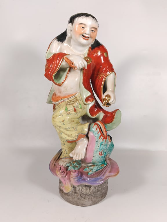 Chinese Porcelain Famille Rose Figurine of Liu Hai