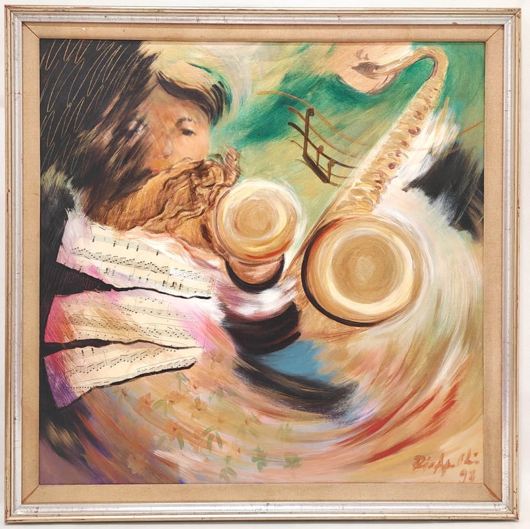 ⭐ Musical  Raja Azhar Idris (b. Perak, 1952)  Oil on Canvas / Framed, Qty-1