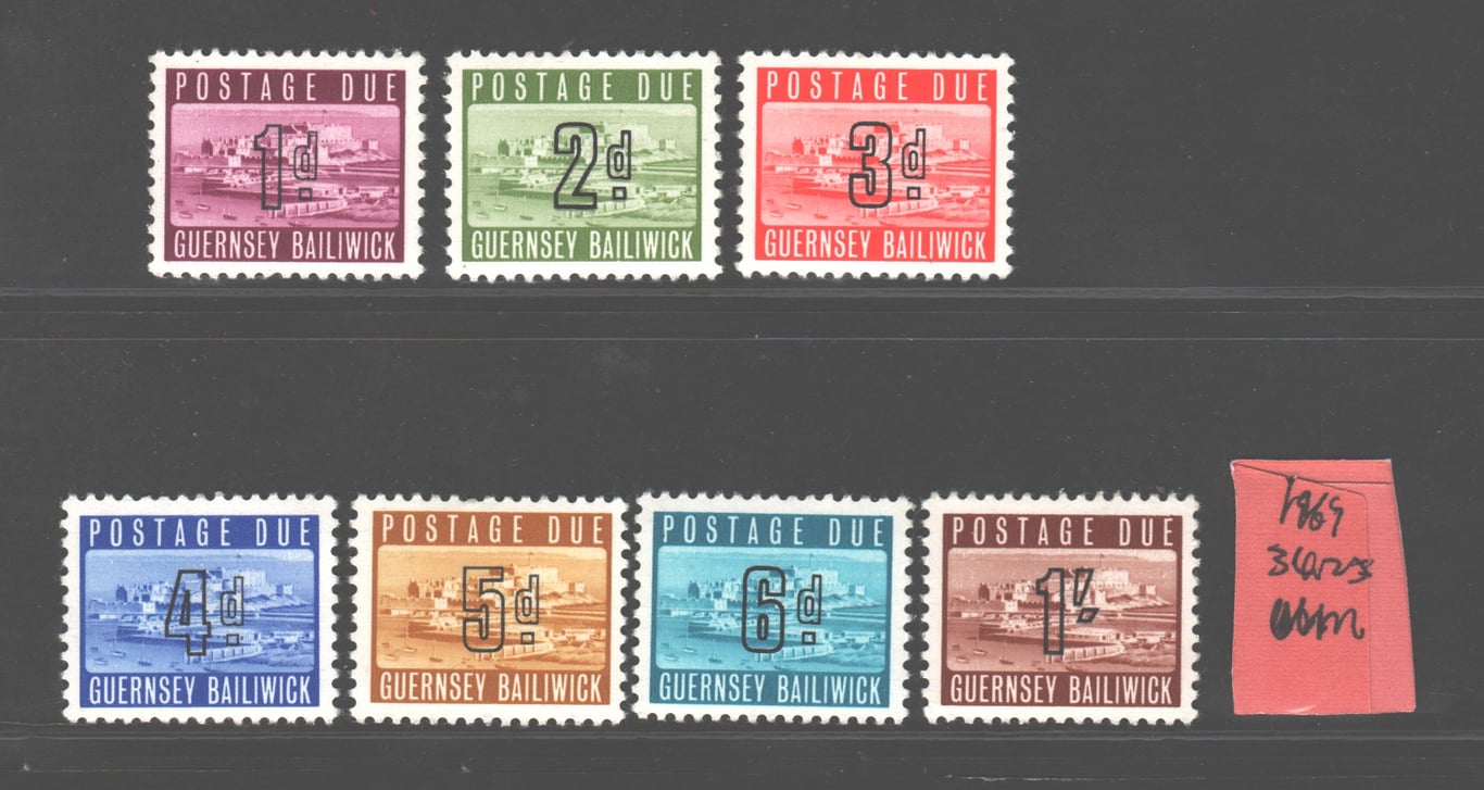 Guernsey Bailiwick, 1969, Mint MNH, Postage Due, Set of 7pcs