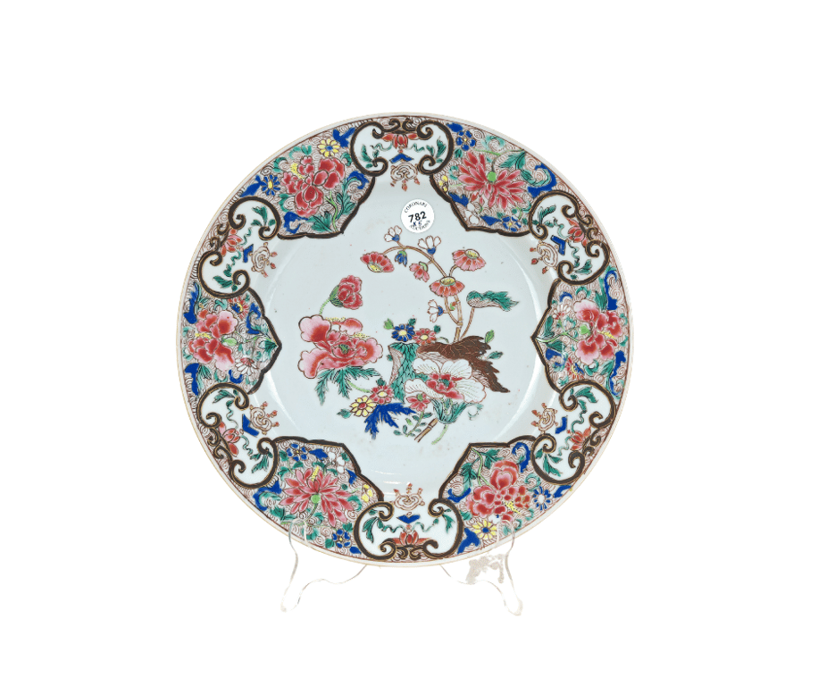清乾隆 花卉盘 QingDynasty Qianlong Flowers Plate