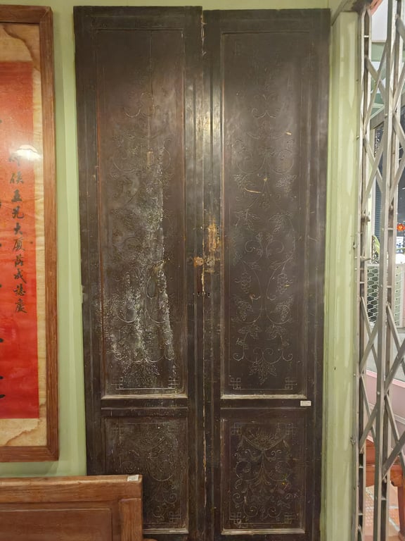 Old Carved Brown Wooden Doors