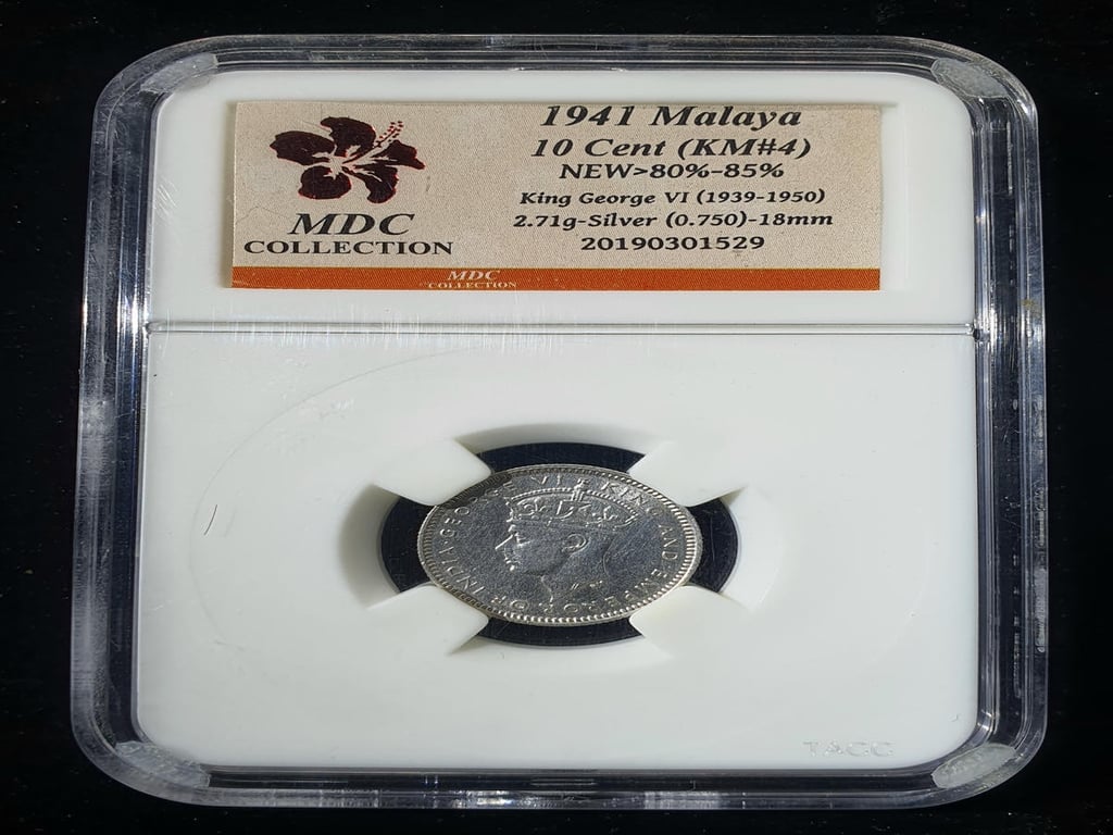 Malaya，1941，10C，Coin，MDC 80%-85% ，1 Qty 