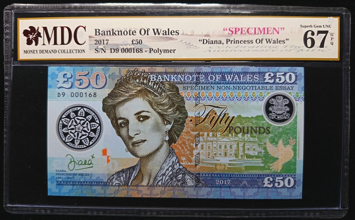 Banknote Of Wales. 50 Pounds. 2017. D9 000168, SPECIMEN. MDC 67 GPQ