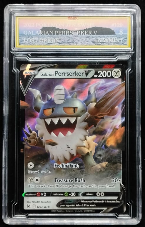Pokemon. Galarian Perrserker V. 2022. 129/196 ★. MDC 8 NM Mint