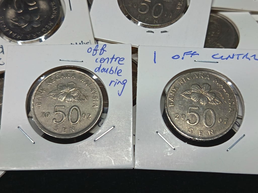 40pcs Lot: Malaysia. 50 Sen. 1989 - 2011. Mix Condition. Minor ERROR. KM#53