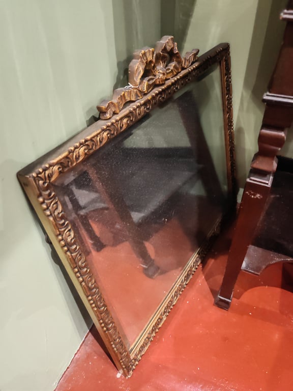 Vintage Rectangle Wood Frame Mirror