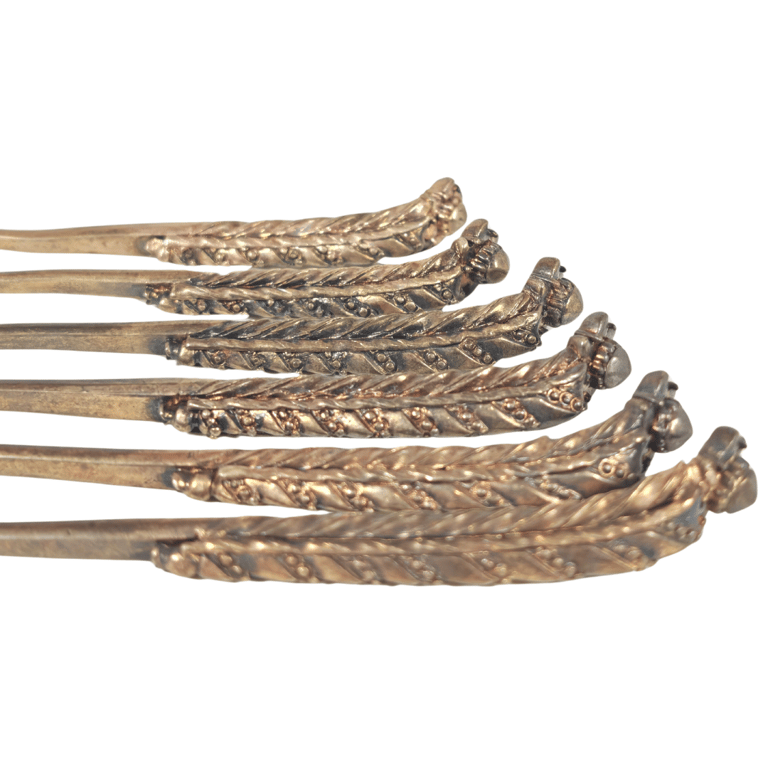 Old Nyonya Gilded Hairpins 老娘惹银制簪子, Qty - 6