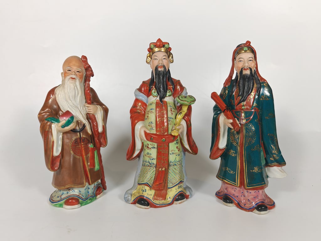 Republic Fu Lu Shou Figurines, Qty-3