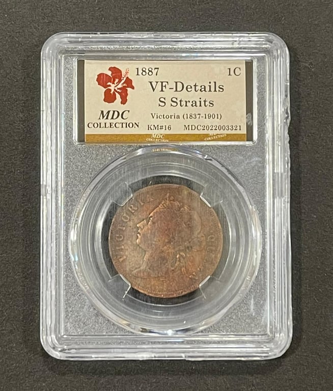 Straits Settlement, 1837-1901, 1C, Vintage Coin, MDC 2022003321, MDC VF - DETAILS, Qty-1