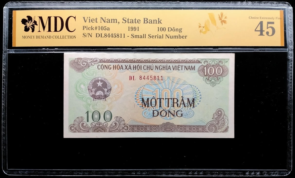 P#105a. Viet Nam. 100 Dong. 1991. DL8445811. MDC 45