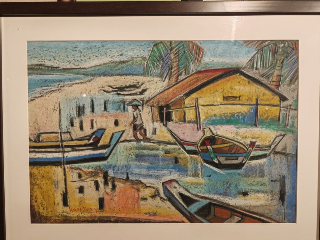 Framed Oil Pastel Painting Dato' Chuah Kooi Yong, 1962