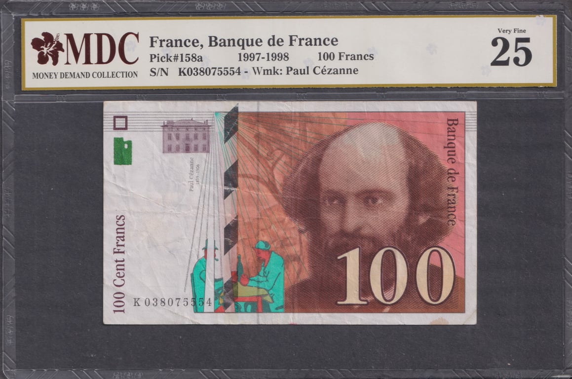 France, 1997-1998, 100 Francs, K038075554, MDC 25, Qty-1