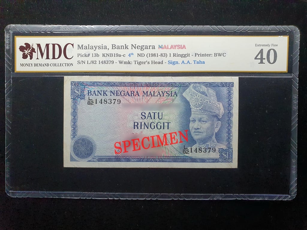 Malaysia，1981-83，1 Ringgit，L/82 148379，Sign.A.A.Taha，MDC 40，1 Qty 