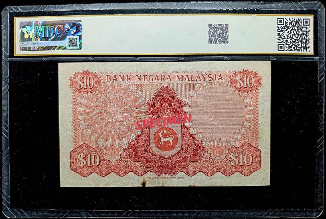 P#3a. Malaysia. 10 Ringgit. 1st Series 1967-72. B/40 038905. MDC 25