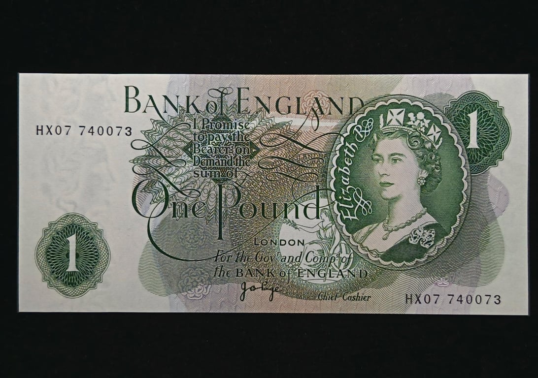 England，1960-70，1 Pound，HX07 740073，AUNC，Qty 