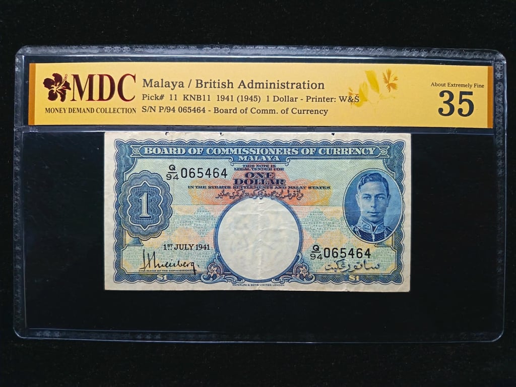 P#11, Malaya，1941，1 Dollar，P/94 065464，MDC 35