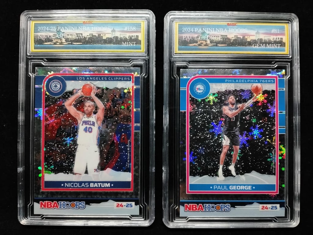 2pcs Lot: PANINI NBA HOOPS. 2024 - 25 | Nicolas Batum / Paul George | MDC 9 Mint / 10 Gem Mint | No.158 / No.81