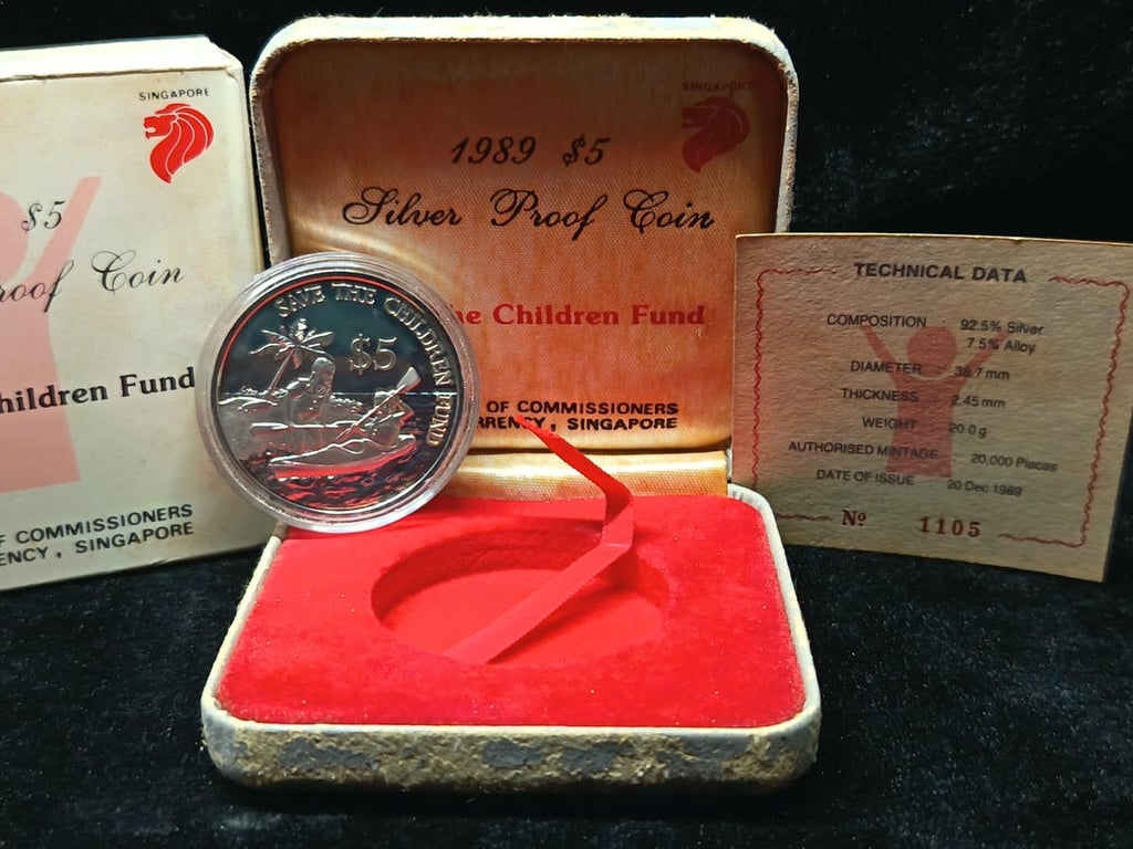 Singapore，1989，5 Dollars，No.1105 (Silver 0.925 - 20g)，Proof Coin，1 Qty 