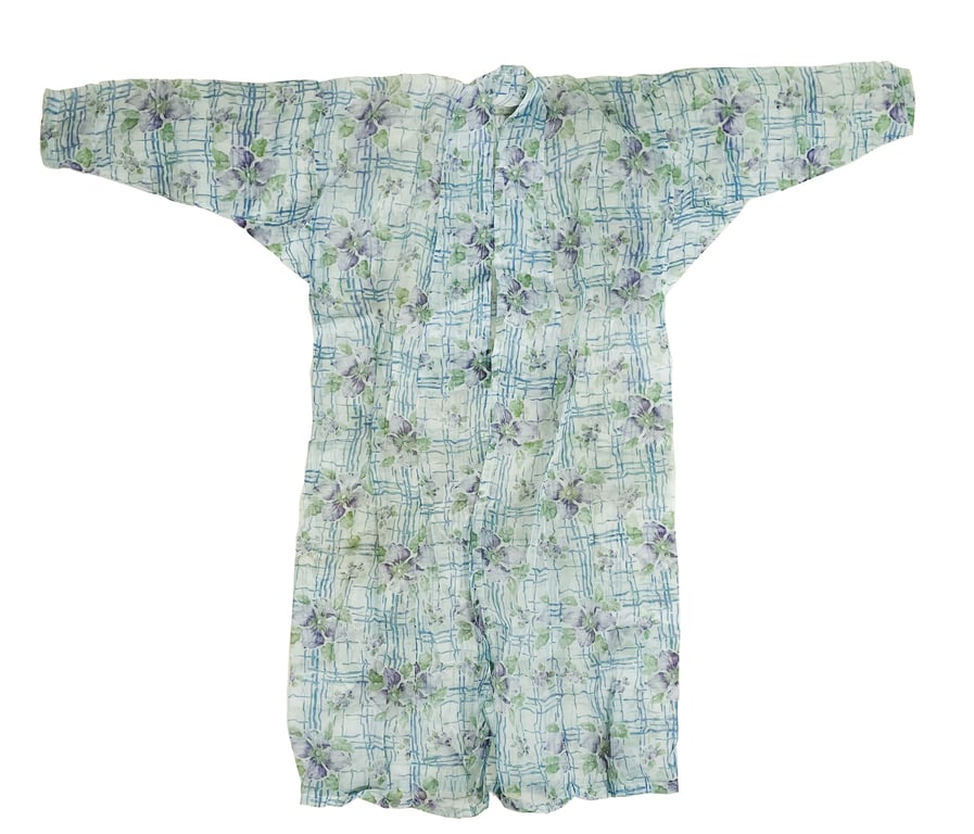 Malaysia, 1950s - 1960s, A Vintage Peranakan (Nyonya) Printed Cotton Organdie Baju Panjang, Malaya