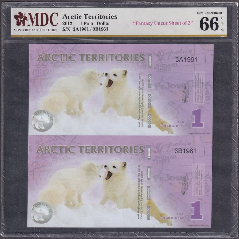 Arctic Territiories, 2012, 1 Polar Dollar, 3A1961 / 3B1961, MDC 66 GPQ, Qty: -1