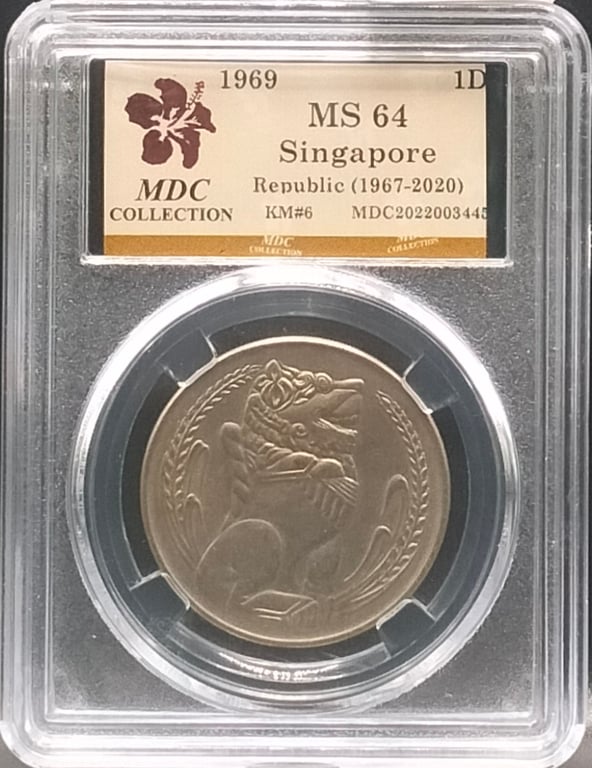Singapore, 1969, 1 Dollar, MDC MS 64, Qty-1