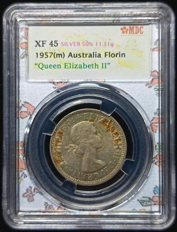 Australia. Florin. 1957(m). Silver 0.500 - 11.31g. MDC XF 45