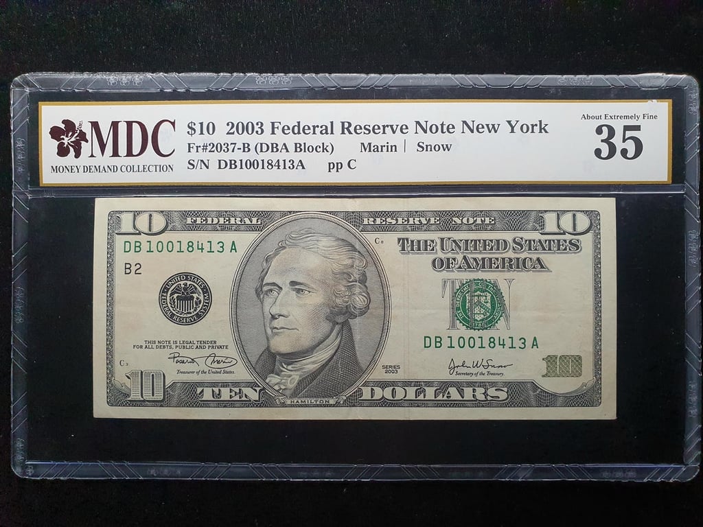 USA，2003，10 Dollars，DB10018413A，MDC 35，1 Qty 