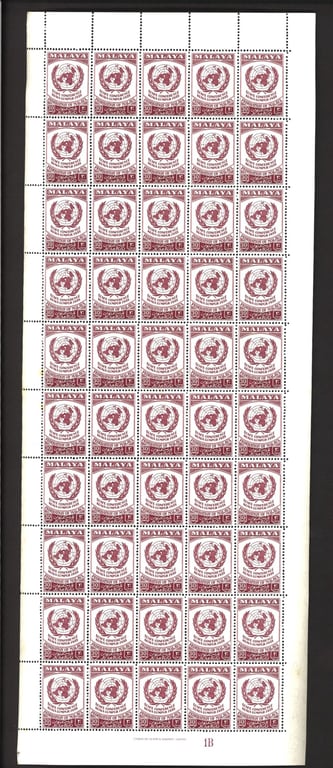 Malaya, 1958, MNH, Malaya 1958 U.N Economic Commission set in 2 complete sheet minor toning