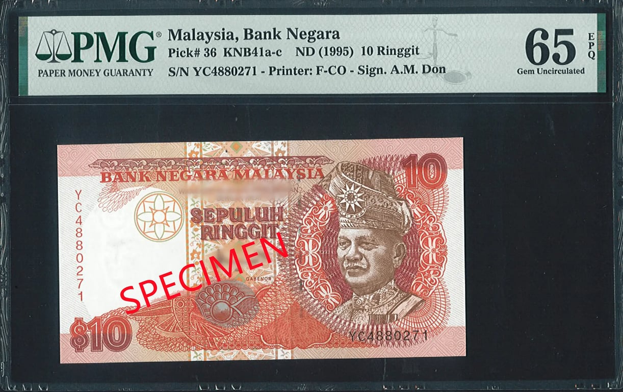 Malaysia, 7th Series, RM10, Banknote, Running Numbers, YC4880271-72, Tan Sri Dato' Ahmad bin Mohd Don, PMG 65 EPQ, F-CO