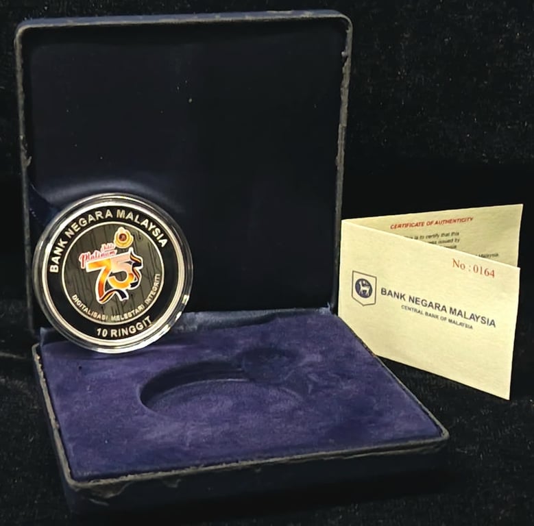 Malaysia. 10 Ringgit. 2021. 75th Anniversary of JPJ. COA. 0164. Silver 0.925 - 31g. Proof Coin