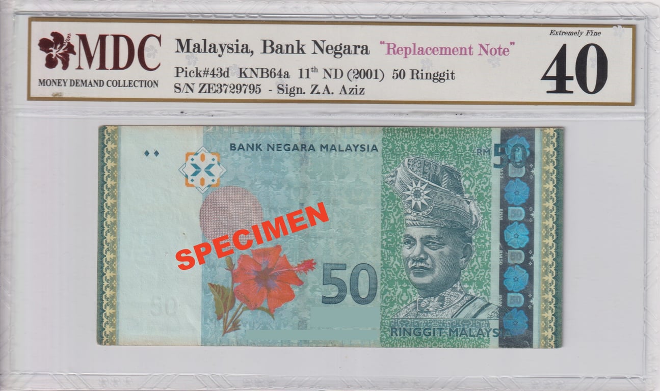 Malaysia, 11th Series, 50 Ringgit, ZE3729795, MDC 40