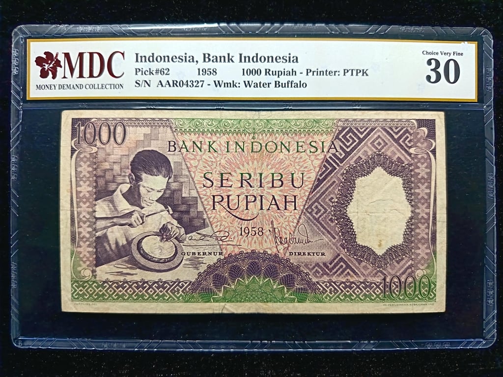 Indonesia，1958，1000 Rupiah，AAR04327，MDC 30，1 Qty 