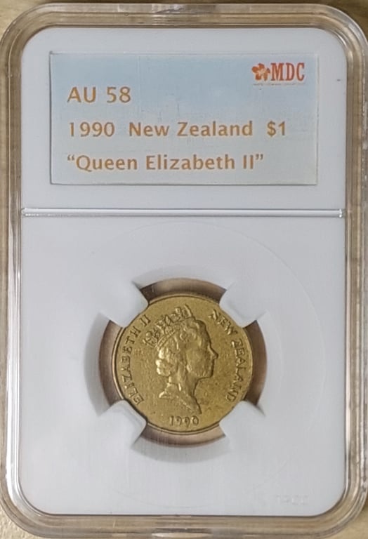 New Zealand, 1990, 1 Dollar, MDC AU 58