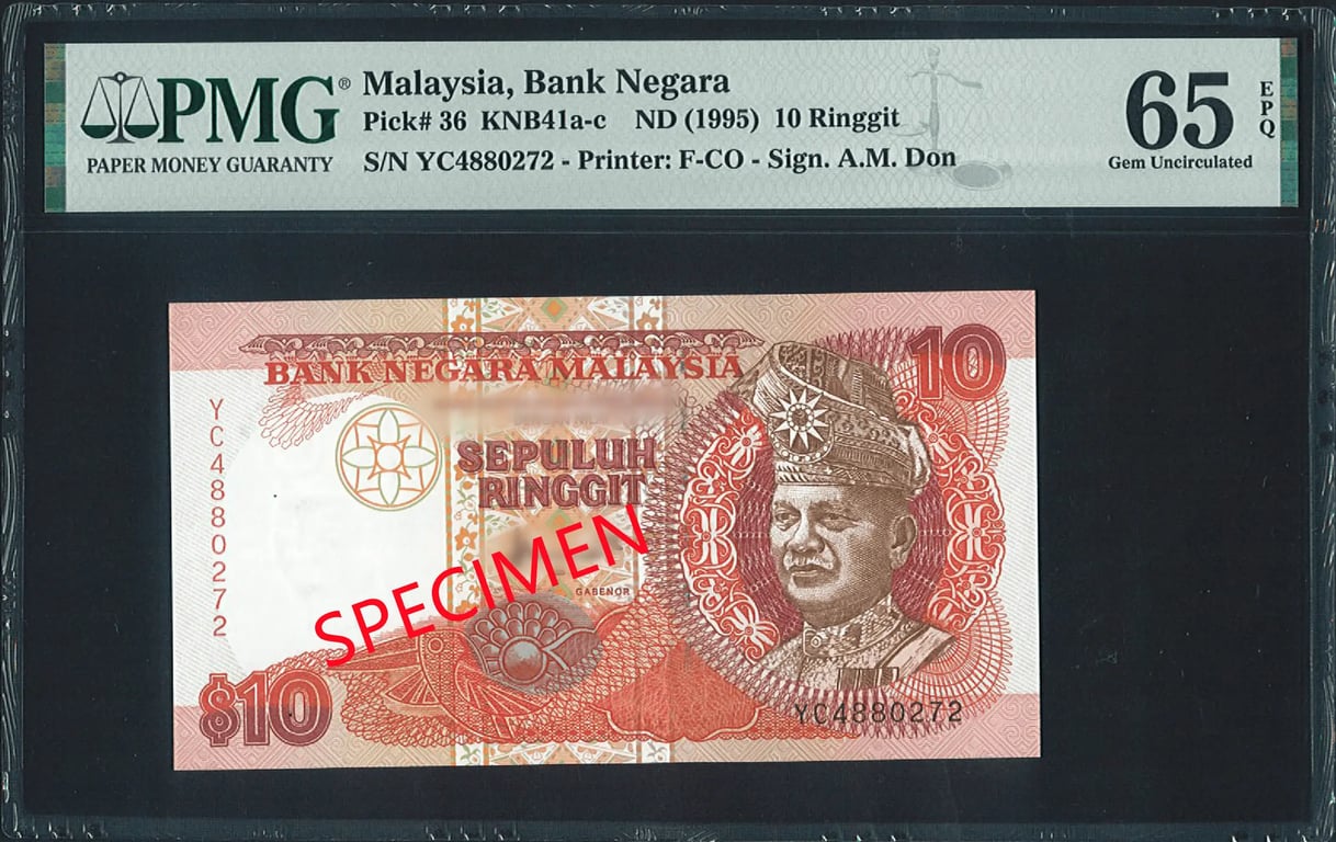 Malaysia, 7th Series, RM10, Banknote, Running Numbers, YC4880271, 4880272, PMG 65EPQ